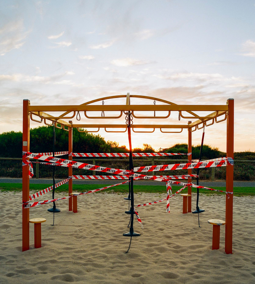 Playgrounds cordoned off during lockdown. by Lewis Williamson