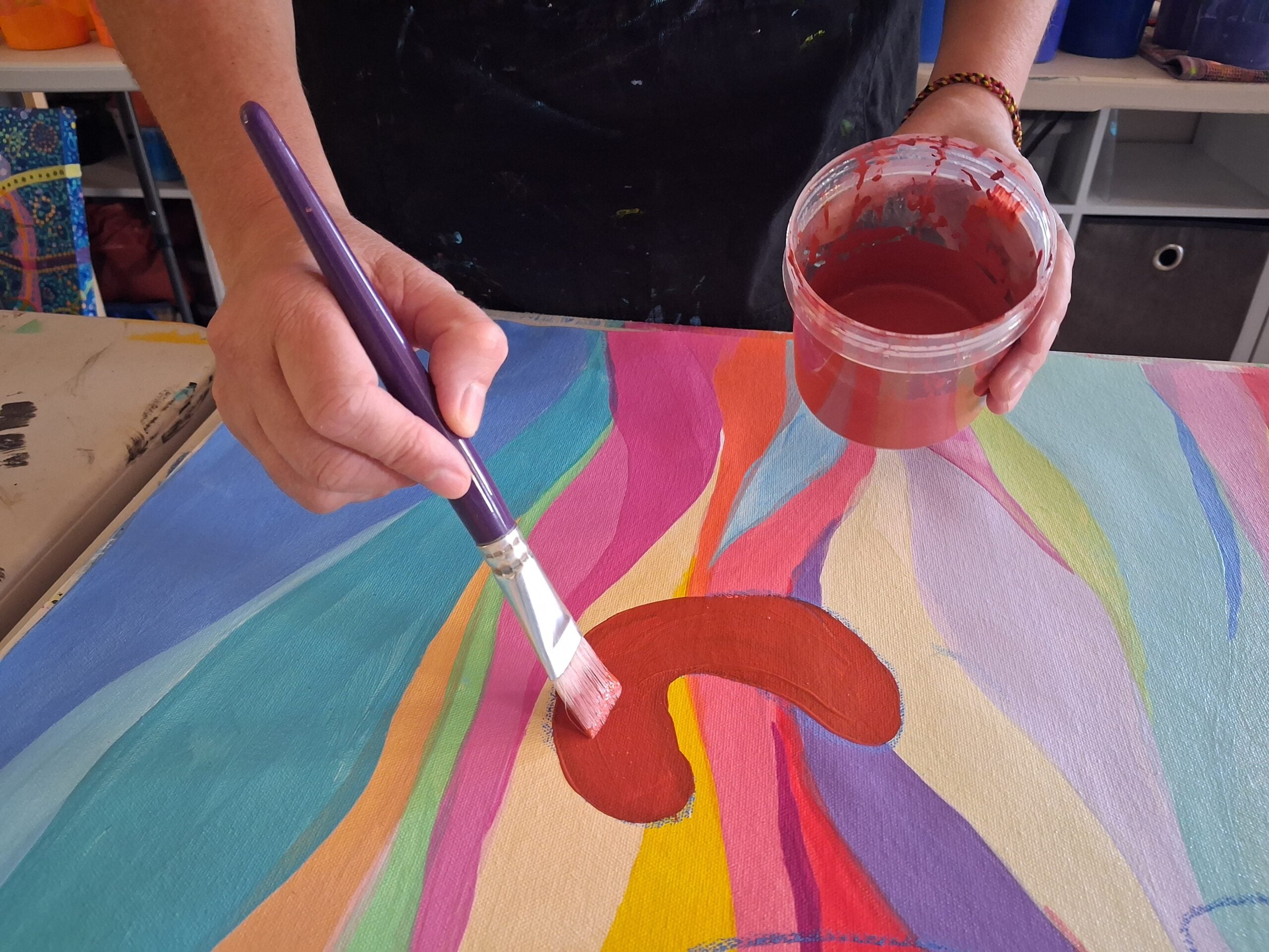 Deborah Bonar painting demonstration
